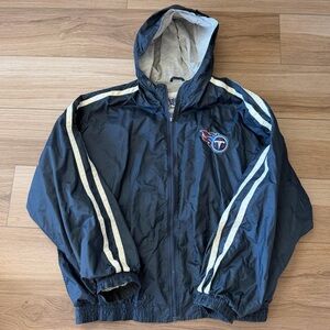 Vintage Tennessee Titans Hooded Navy Windbreaker